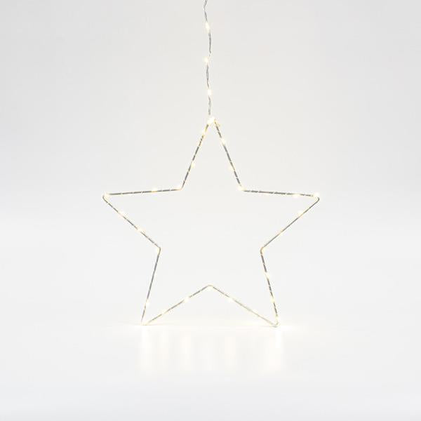 ΑΣΗΜΙ ΑΣΤΕΡΙ ΦΩΤΙΖΟΜΕΝ0 30cm, 30 MINI LED ΣΤΟ ΑΣΤΕΡΙ ΚΑΙ 15 MINI LED ΣΤΟ ΚΑΛΩΔΙΟ, ΣΤΑΘΕΡΟΣ ΜΕΤΑΣΧΗΜΑΤΙΣΤΗΣ, ΑΣΗΜΙ ΧΑΛΚΙΝΟ ΚΑΛΩΔΙΟ, ΘΕΡΜΟ ΛΕΥΚΟ LED, ΠΡΟΕΚΤΑΣΗ ΠΑΡΟΧΗΣ 3m, IP44