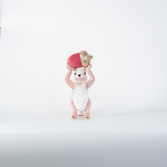 ΒΕΛΟΥΔΙΝΟΣ ΣΚΙΟΥΡΟΣ ΜΕ ΚΟΥΚΟΥΝΑΡΑ, ΜΠΟΡΝΤΟ-ΡΟΖ, 32x19x9cm