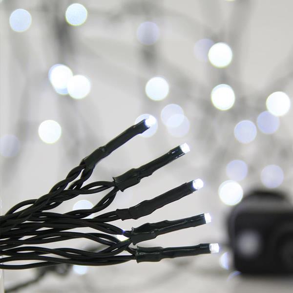 ΣΕΙΡΑ, 700 LED 3mm, 31V ΜΕΤΑΣΧΗΜΑΤΙΣΤΗ, 8 ΠΡΟΓΡΑΜΜΑΤΑ & ΜΝΗΜΗ, ΠΡΑΣΙΝΟ PVC ΚΑΛΩΔΙΟ, ΛΕΥΚΟ LED ΑΝΑ 5cm, ΠΡΟΕΚΤΑΣΗ ΠΑΡΟΧΗΣ 3m, ΙΡ44