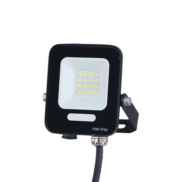 ΠΡΟΒΟΛΕΑΣ LED 10W SMD ΜΑΥΡΟΣ IP66 4000K PLUS 60cm ΚΑΛΩΔΙΟ