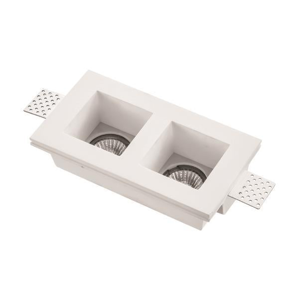 ΣΠΟΤ ΓΥΨΙΝΟ ΔΙΠΛΟ ΤΕΤΡΑΓΩΝΟ 2XGU10 214x117x60mm