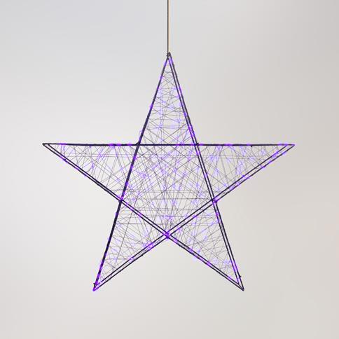 ΑΣΤΕΡΙ ΦΩΤΙΖΟΜΕΝΟ 78cm, 240 LED, 4,5V ΜΕΤΑΣΧΗΜΑΤΙΣΤΗ, TIMER, ΜΑΥΡΟΣ ΜΕΤΑΛΛΙΚΟΣ ΣΚΕΛΕΤΟΣ, ΜΑΥΡΟ ΧΑΛΚΙΝΟ ΚΑΛΩΔΙΟ, ΜΩΒ LED, ΠΡΟΕΚΤΑΣΗ ΠΑΡΟΧΗΣ 5m, IP44