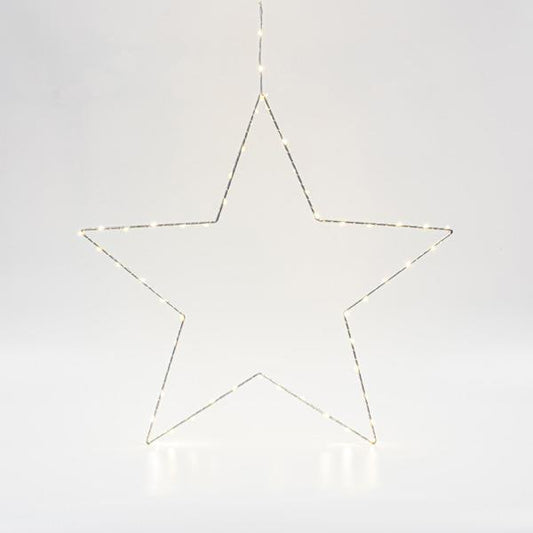 ΑΣΗΜΙ ΑΣΤΕΡΙ ΦΩΤΙΖΟΜΕΝ0 50cm, 50 MINI LED ΣΤΟ ΑΣΤΕΡΙ ΚΑΙ 15 MINI LED ΣΤΟ ΚΑΛΩΔΙΟ, ΣΤΑΘΕΡΟΣ ΜΕΤΑΣΧΗΜΑΤΙΣΤΗΣ, ΑΣΗΜΙ ΧΑΛΚΙΝΟ ΚΑΛΩΔΙΟ, ΘΕΡΜΟ ΛΕΥΚΟ LED, ΠΡΟΕΚΤΑΣΗ ΠΑΡΟΧΗΣ 3m, IP44