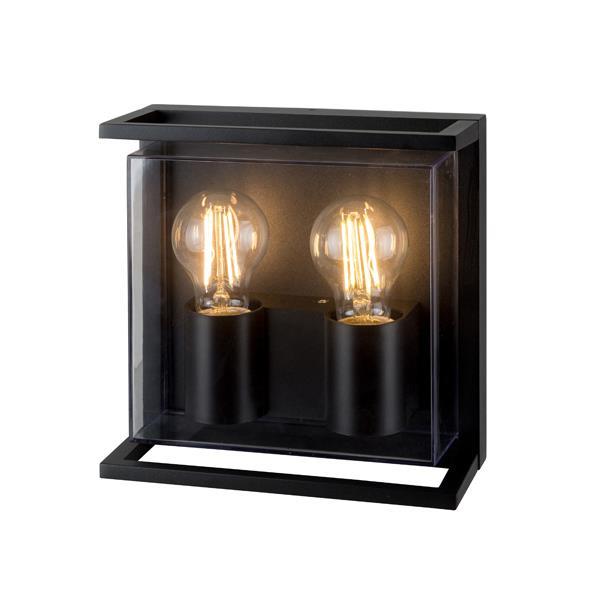 ΑΠΛΙΚΑ ΤΟΙΧΟΥ ΜΑΥΡΗ Ε27 2Χ20W 220X220X95mm IP65 ARTE ILLUMINA