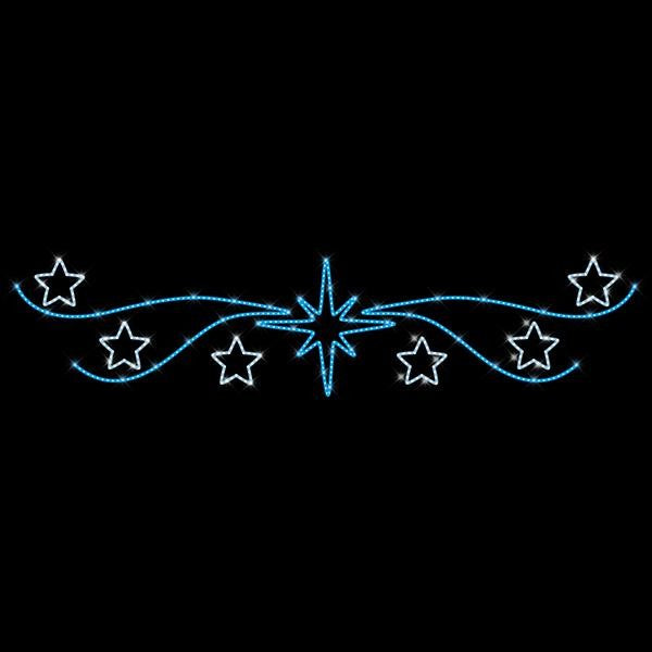 ΕΠΑΓΓΕΛΜΑΤΙΚΟ ΣΧΕΔΙΟ, ΓΙΡΛΑΝΤΑ, ΜΕ ΑΣΤΕΡΙΑ, 230V, ΜΠΛΕ & ΛΕΥΚΗ LED ΦΩΤΟΣΩΛΗΝΑ, 120x530, IP65