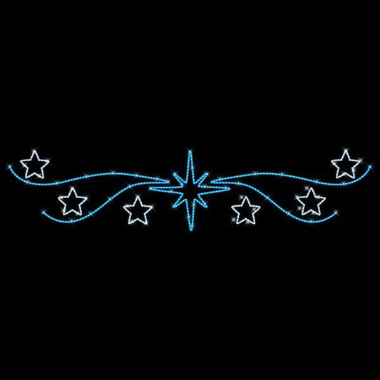 ΕΠΑΓΓΕΛΜΑΤΙΚΟ ΣΧΕΔΙΟ, ΓΙΡΛΑΝΤΑ, ΜΕ ΑΣΤΕΡΙΑ, 230V, ΜΠΛΕ & ΛΕΥΚΗ LED ΦΩΤΟΣΩΛΗΝΑ, 120x530, IP65