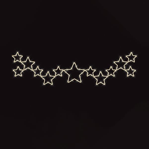 ΕΠΑΓΓΕΛΜΑΤΙΚΟ ΣΧΕΔΙΟ, ΓΙΡΛΑΝΤΑ ΑΛΟΥΜΙΝΙΟΥ ΜΕ ΑΣΤΕΡΑΚΙΑ, ΘΕΡΜΗ ΛΕΥΚΗ LED ΦΩΤΟΣΩΛΗΝΑ, 100x450cm, IP65