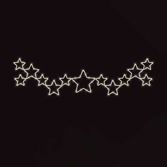 ΕΠΑΓΓΕΛΜΑΤΙΚΟ ΣΧΕΔΙΟ, ΓΙΡΛΑΝΤΑ ΑΛΟΥΜΙΝΙΟΥ ΜΕ ΑΣΤΕΡΑΚΙΑ, ΘΕΡΜΗ ΛΕΥΚΗ LED ΦΩΤΟΣΩΛΗΝΑ, 100x450cm, IP65