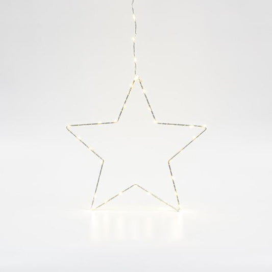 ΑΣΗΜΙ ΑΣΤΕΡΙ ΦΩΤΙΖΟΜΕΝ0 30cm, 30 MINI LED ΣΤΟ ΑΣΤΕΡΙ ΚΑΙ 15 MINI LED ΣΤΟ ΚΑΛΩΔΙΟ, ΣΤΑΘΕΡΟΣ ΜΕΤΑΣΧΗΜΑΤΙΣΤΗΣ, ΑΣΗΜΙ ΧΑΛΚΙΝΟ ΚΑΛΩΔΙΟ, ΘΕΡΜΟ ΛΕΥΚΟ LED, ΠΡΟΕΚΤΑΣΗ ΠΑΡΟΧΗΣ 3m, IP44