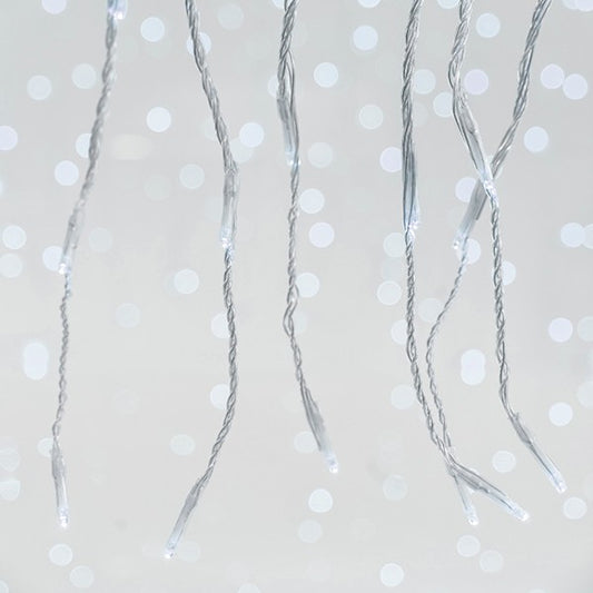 ΚΟΥΡΤΙΝΑ, 240 LED 3mm, 31V ΜΕΤΑΣΧΗΜΑΤΙΣΤΗ, ΠΡΟΓΡΑΜΜΑ SNOWFALL & ΜΝΗΜΗ, ΔΙΑΦΑΝΟ PVC ΚΑΛΩΔΙΟ, ΛΕΥΚΟ LED (H100 x W200cm, 20 ΣΕΙΡΕΣ x 12 LED), ΠΡΟΕΚΤΑΣΗ ΠΑΡΟΧΗΣ 3m, ΙΡ44