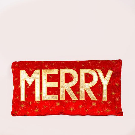 ΜΑΞΙΛΑΡΙ ΚΟΚΚΙΝΟ ΜΕ ΧΡΥΣΗ ΕΠΙΓΡΑΦΗ ''MERRY'', 35cm