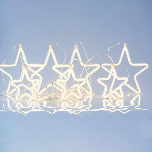 ΚΟΥΡΤΙΝΑ, 47 MINI LED, 27V ADAPTOR, 4 ΜΕΓΑΛΑ 18cm & 3 ΜΙΚΡΑ 14cm ΑΣΤΕΡΙΑ NEON Φ., 4 ΕΠΕΚΤΑΣΕΙΣ ΕΩΣ 3 ΣΕΤ, ΑΣΗΜΙ ΧΑΛΚΙΝΟ ΚΑΛΩΔΙΟ, ΘΕΡΜΟ ΛEΥΚΟ LED & ΘΕΡΜΗ ΛΕΥΚΗ NEON Φ. (H108 x W150cm), LEAD WIRE 3m, IP44
